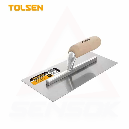 Tolsen-Plastering trowel(Wooden handle), 280x120mm ស្លាបព្រាបូក ស្មើ​ ដងឈើ